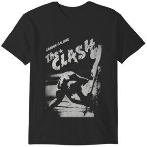 The Clash London Calling Graphic T-Shirt Punk Rock Band Music Fan Casual Tee .